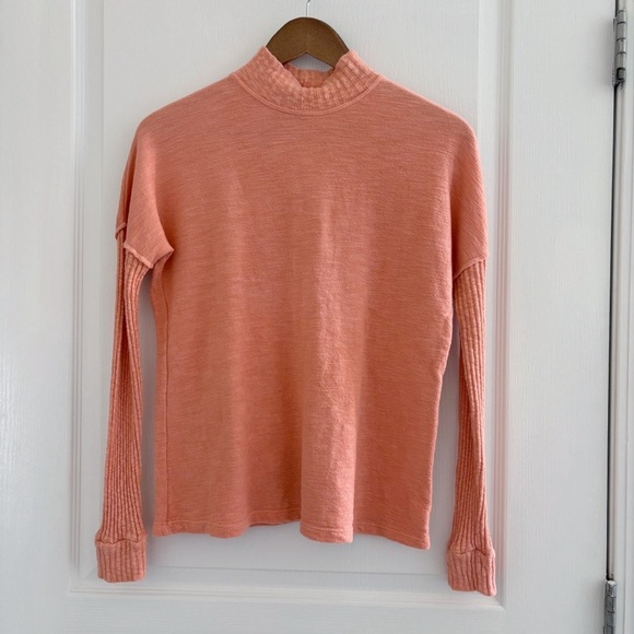 Anthropologie AMADI Sweater Francesca Mock Neck Peach - Picture 9 of 9